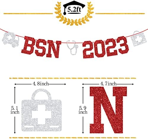 BSN 2023 BANNER - Enfermeira Bunting Sign, Future Enfermeira, Decorações de Festa de Faculdade de Medicina
