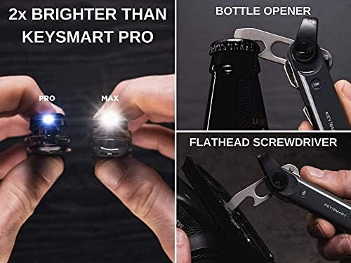 Keysmart Max - Organizador de chave rastreável inteligente com tecnologia Smart Bluetooth, lanterna