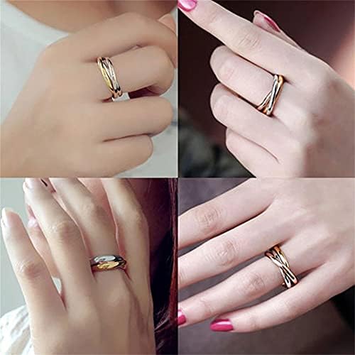 4pcs Trindade Intertravatleroge Band Rings para mulheres meninas, anéis cruzados de empilhamento