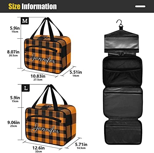 Vnurnrn saco de higiene de viagem de viagem mapeia laranja personalizada para homens pendurados saco de