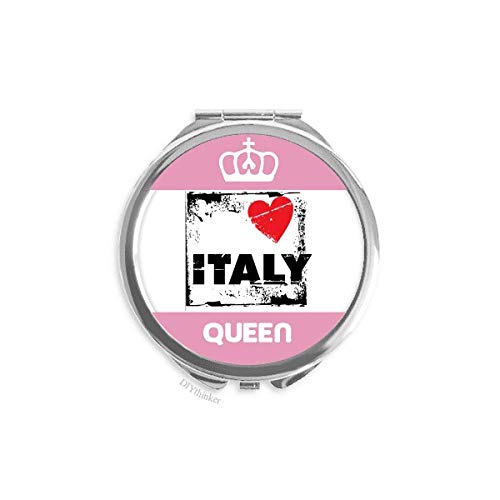 I Love Italy Word Love Heart Square Mini Double-sheads-sheaable Makeup Mirror Queen