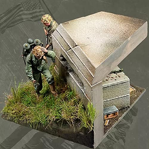 GL-HOME 1/35 Soldier Combat Resin Model Kit em Bunker de Guerra Militar Bunker Uncampedled e não
