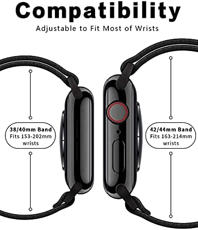 AmaneCer Stretyy Nylon Watch Bands Compatível com Apple Watch Series 8/7/6/5/4/3/2/1 Ultra SE, ajuste as tiras
