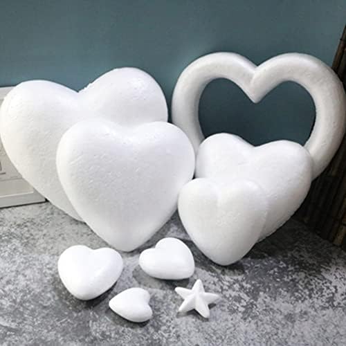 Cabilock 12pcs artesanato corações corações de bola coração poliestireno bola de 10 cm de bola lisa forma
