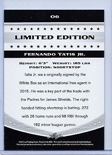 Fernando Tatis Jr. 2017 1º já impressa 'Card de estreia Limited Limited! San Diego Padres!