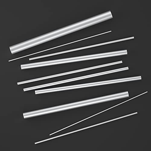 Kit de sortimento de hastes redondas de alumínio dywishkey, estoque de barra de torno, diâmetro 1.0-8,0