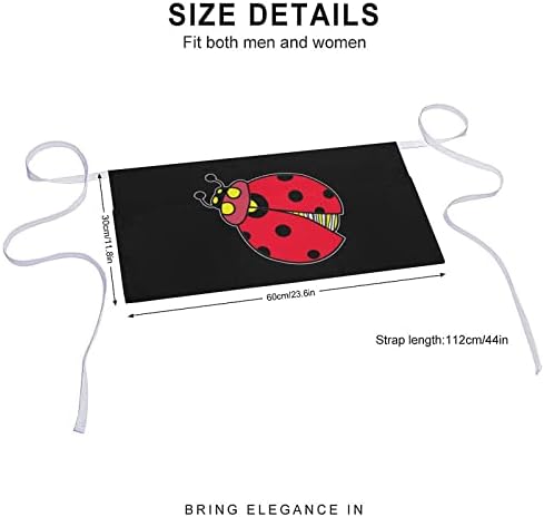 Ladybug Lady de 11,8 polegadas da cintura de avental servidor de velhinhos meias com 3 bolsos para café em casa
