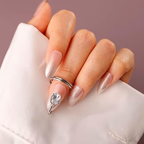 Rumtock vintage Crystal Unhas Proteção de prata Anel de unhas Arte das joias de joalheria Tip Manicure Ring For