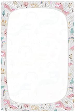 Kigai Cute Dinosaur Criando lençóis de berço para meninos e meninas, 28 '' x 52