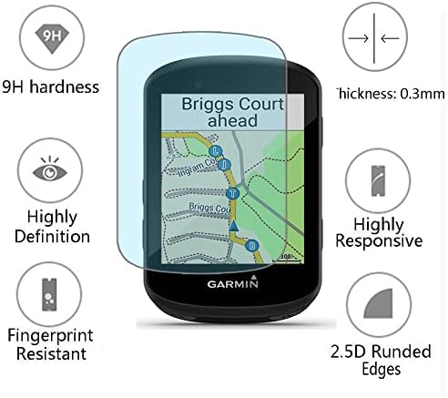Protetor de tela para Garmin Edge 530 GPS e tampa da caixa de silicone, Filme de vidro temperado