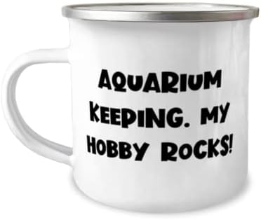 Manutenção de aquário barato, manutenção do aquário. My Hobby Rocks!, Caneca de campista de 12 onças reutilizável