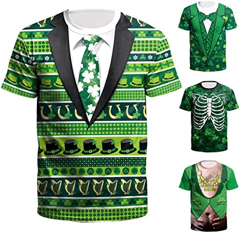 Camisas masculinas do dia de St Patricks, St.Patrick's Print Camisetas de manga curta para homens