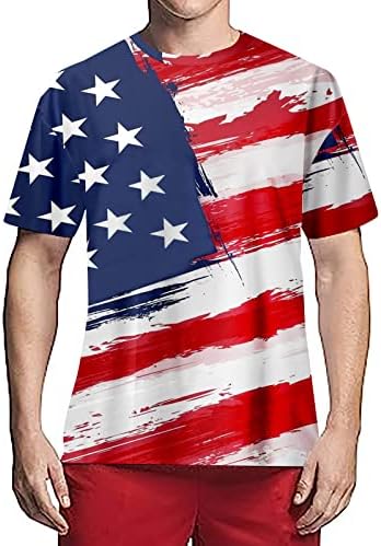 Ruiruilico patriótico camisetas para homens America Flag Summer Summer Casual Manga curta Relax