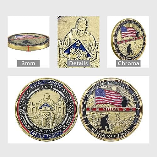 10pcs American Veterans Challenge Coin, representamos a bandeira que nos ajoelhamos para o presente