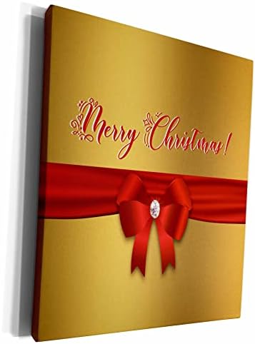 Imagem 3drose de feliz natal, arco vermelho com jóia em ouro - grau de grau de museu embrulho