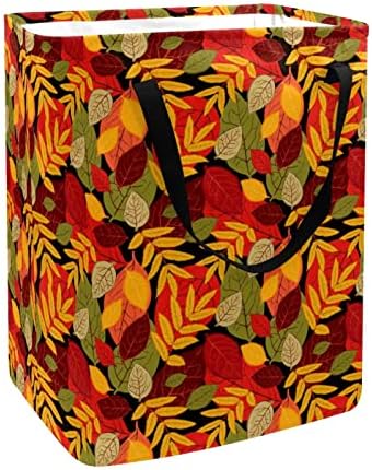Outono de outono folhas padrão estampestas cestas de roupa dobrável, cestas de lavanderia à prova