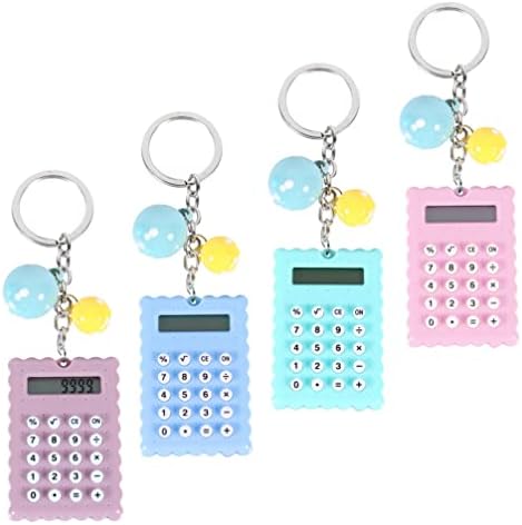 Jojofuny Backpack Purse 4pcs calculadoras de bolso de plástico com chaveiros adoráveis ​​calculadoras