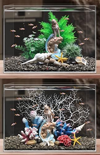 Sereia paisagismo ornamento tanque de peixes decoração de água de água resina aquário simulação estátua