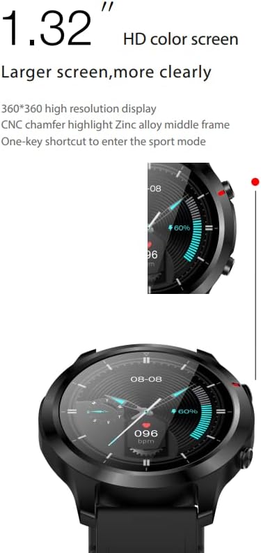 Benio Eagle Smart Watch Rastreador de fitness, monitor de freqüência cardíaca, rastreamento de oxigênio no