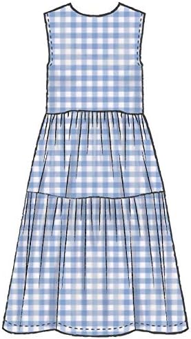 Padrões de McCall McCall Momen's Knee Alward Dress, tamanhos 14-22 Padrão de costura, branco