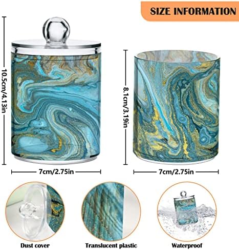 Alaza 4 Pack QTIP Dispensador Golden Marble Banheiro líquido Batatas organizadoras de banheiro para