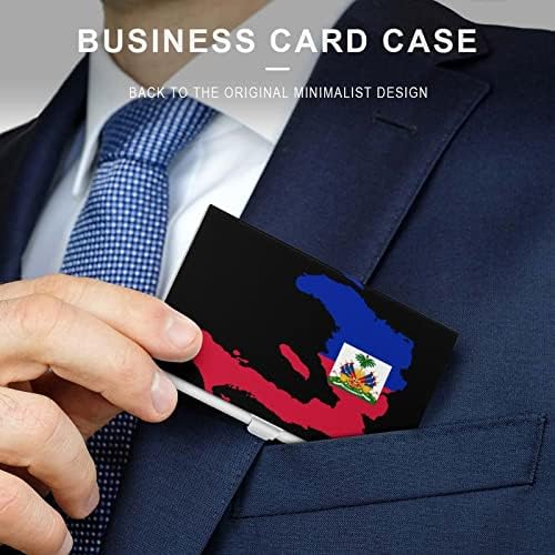 HAITIFLAG MAPA ID Business Card Titulares Organizador de caixa de proteção Clamshell For Men Mulheres