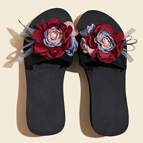 Flippers para mulheres de apartamentos externos em casa eva slide praia flor flor chinelos de verão sandálias
