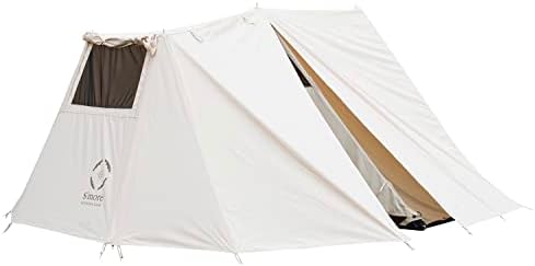 Tenda de acampamento de lona s'more, tenda de glamping de 4 temporadas de luxo, tenda da família fácil de configuração