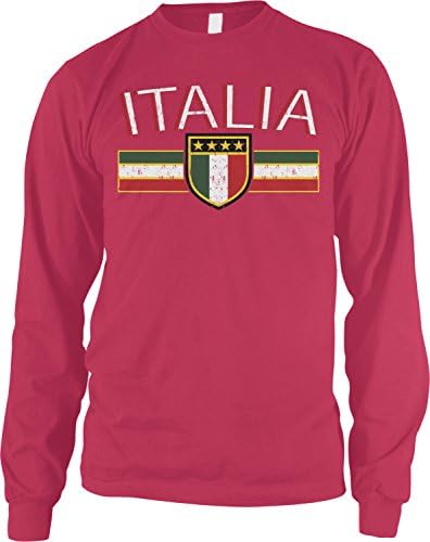 Bandeira e escudo da Italia masculina da Amdesco, Itália Italiana Pride Sleeve Longa