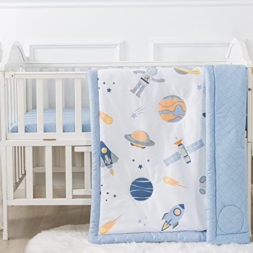 Soul & Lane Espaço Berço de cama de bebê Conjunto para menino: Conjunto de berços espaciais laváveis, conjunto