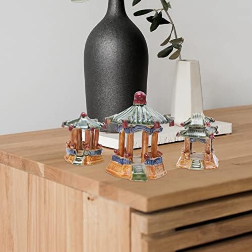 Mini Fairy Cottage House 3pcs Aquário de cerâmica Ornamento