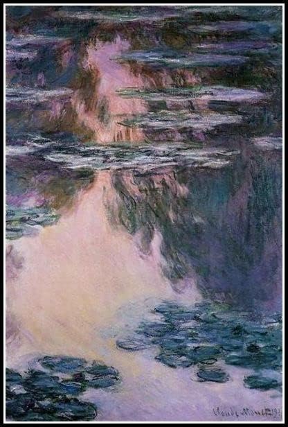Lírios de água pintando por kits de pintura de diamante de Claude Monet para adultos, arte de diamantes