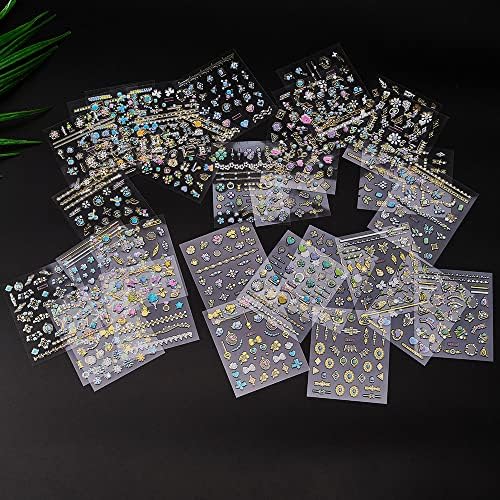 30 lençóis adesivos de unhas de imitação clássica de diamante bronzeamento decalques adesivos 3d Flor Manicure