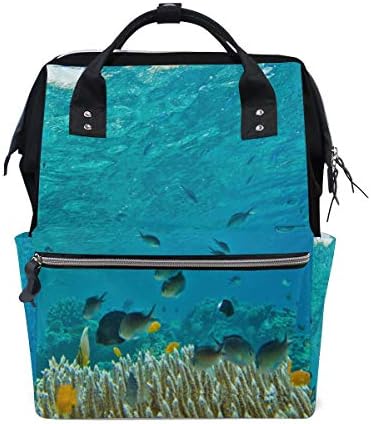 MUOOUM Subaquático Fish Coral Tropical Bolsas de fraldas tropicais Mummy Backpack de enfermagem NAPCY para