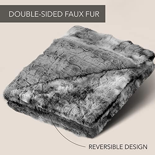 Cobertor de luxo de luxo - cobertor aconchegante, macio e difuso de pêlo falso para sofá - cobertor confortável