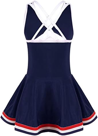 Moily Big Girls Basic Cheerleading Team Rooter Diform Dress Cheer Cheer Top Mini Skirs Sportswear
