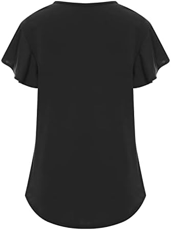 Yubnlvae solto em forma de respirável camisetas sólidas moletons para mulheres de manga longa pescoço de