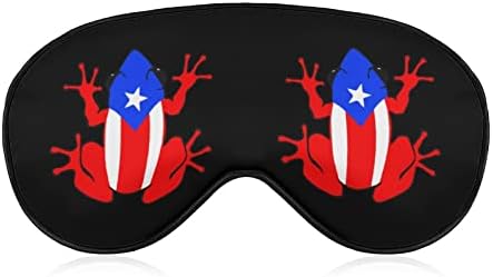 Máscara para os olhos da bandeira de Puerto Rico Sleep Sleep Beldfold com Blocos de cinta ajustável Blinder leve