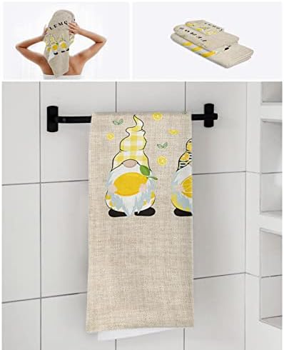 Toalhas de banho definir toalhas macias absorventes pastoral de verão Gnome fofo Hold Lemon Limon Linen Linen Style Fluffy Toalha de toalha de toalha