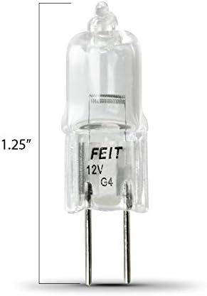 Feit Electric BPQ10T3/RP/12 10W Branco brilhante T3 Lâmpada de halogênio JC Dimmable, 3000k, 12-pacote