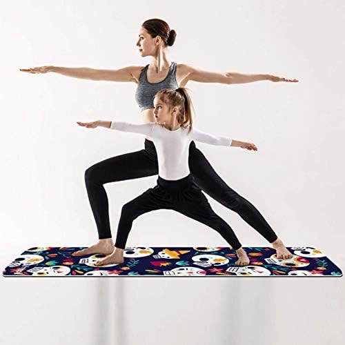 Crânios unicey Padrão Funny Gross Gross Non Slip Exercício e fitness 1/4 de tapete de ioga para ioga pilates