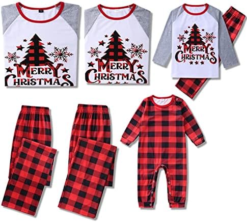 Pijamas de Natal correspondentes para a família de 5 conjuntos de pijama de Natal de Family Loungewear