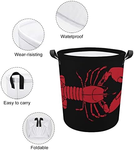 Lagosta lagostins lavanderia cesta de cesto para lavagem de lixo saco de armazenamento colapsível alto com alças