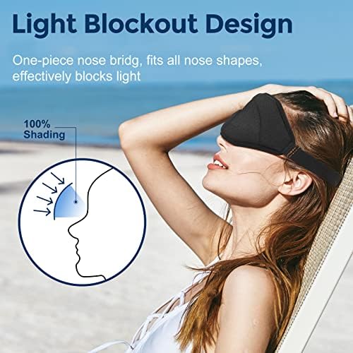 Máscara de sono para homens Mulheres, WM Blackout 3D Máscara ocular contornada para dormir e vencer