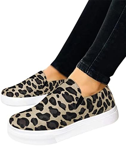 Pano de moda feminina estampa de leopardo de baixa tampa plana de tamanho grande casual tênis casual