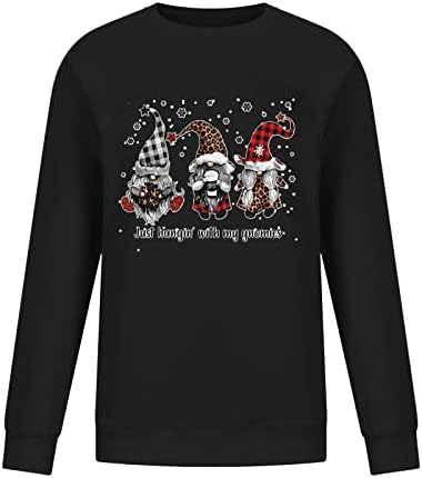 Feliz Natal Sweatshirt for Women 2022 Moda Drop ombro de manga longa Árvore de Natal Dwarfs camisa de pulôver