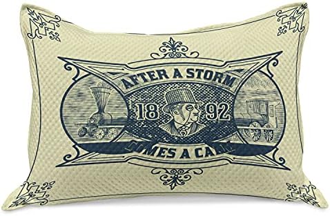 Ambesonne Victorian Kilt Quilt Cobro de travesseiro, depois que uma tempestade vem um calmo tema de negócios da