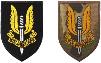 2PCs SAS British Special Air Service, que ousa ganhar bordado patch do moral tático militar Diy Ferramenta de equipamento