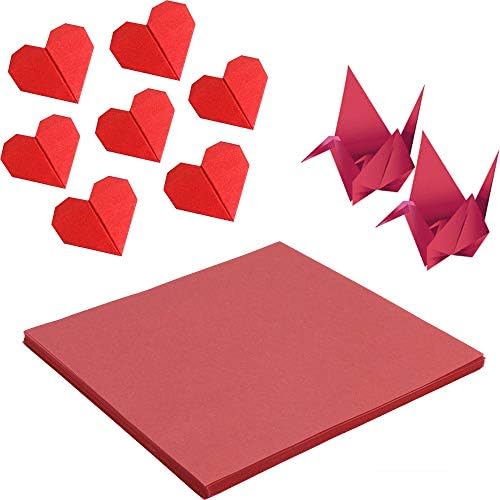 50pcs Red Peach Hearts Origami Paper Origami Paper Hearts Origami Papel de origami