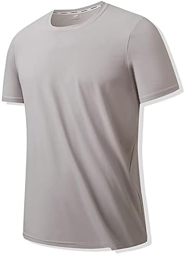 Camisetas de verão masculas de verão Ice respirável de manga curta Camista gelo round gle pescoço esportes sólidos colarinho com faixas